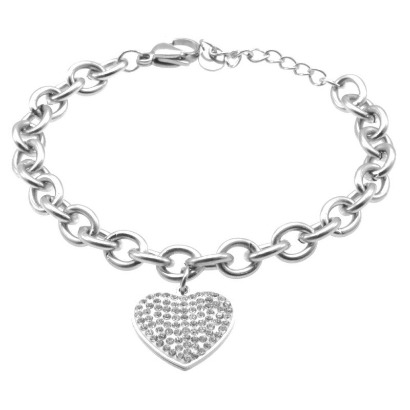 bracciale donna cuore in acciaio