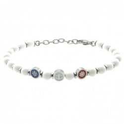 bracciale uomo simboli marinari acciaio e pietre