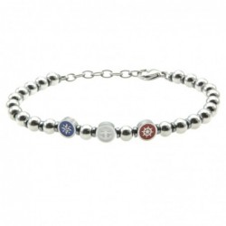 bracciale uomo simboli marinari acciaio e pietre