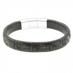 bracciale pelle uomo chiusura in acciaio
