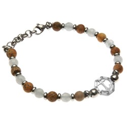 bracciale uomo con ancora pietre dure e acciaio