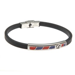 bracciale uomo squadra di calcio acciaio caucciù