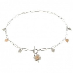 collana girocollo donna quadrifogli in acciaio