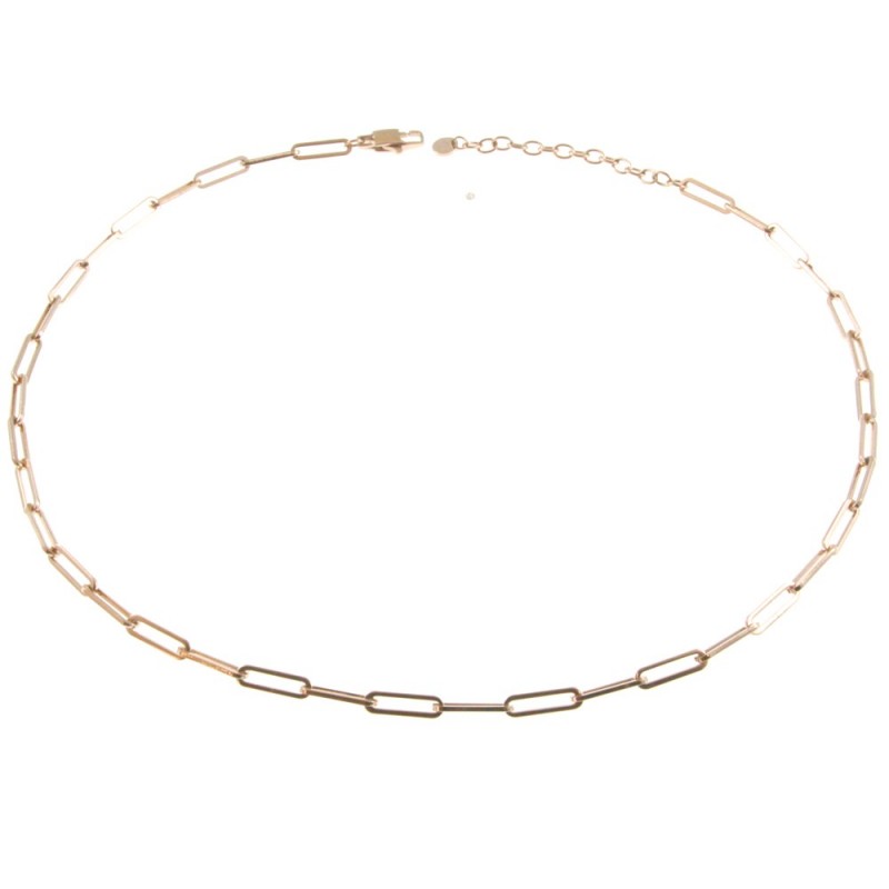collana donna catena in acciaio ramata