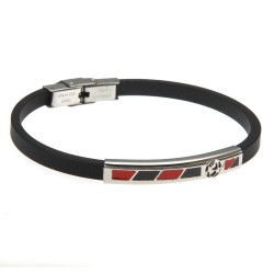 bracciale uomo squadra di calcio acciaio caucciù