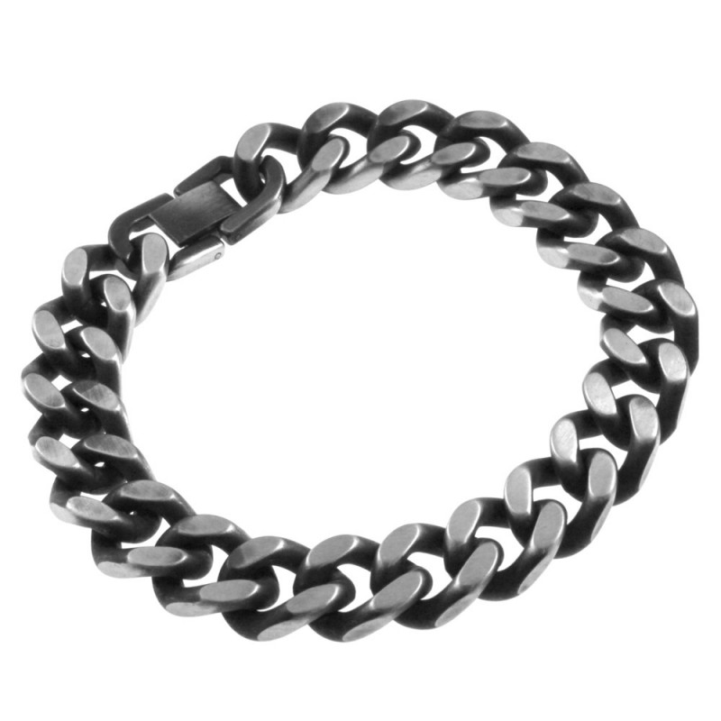 bracciale grumetta in acciaio brunito