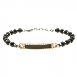 bracciale uomo con piastra pietre in acciaio