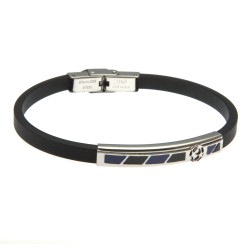 bracciale uomo squadra di calcio acciaio caucciù