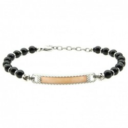 bracciale uomo con piastra pietre in acciaio