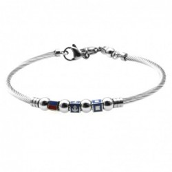 bracciale uomo cavetto bandiere e simboli marinari acciaio