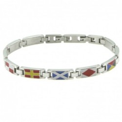 bracciale uomo bandiere nautiche acciaio e smalto