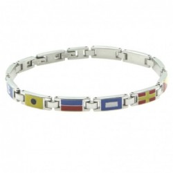bracciale uomo bandiere nautiche acciaio e smalto