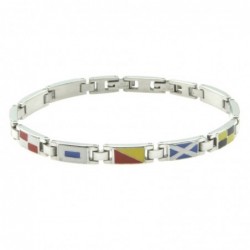 bracciale uomo bandiere nautiche acciaio e smalto