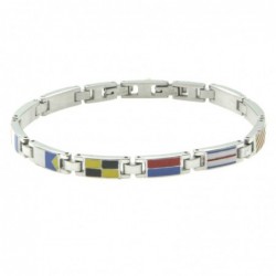 bracciale uomo bandiere nautiche acciaio e smalto