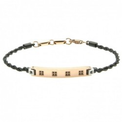bracciale uomo acciao e piastra con zirconi