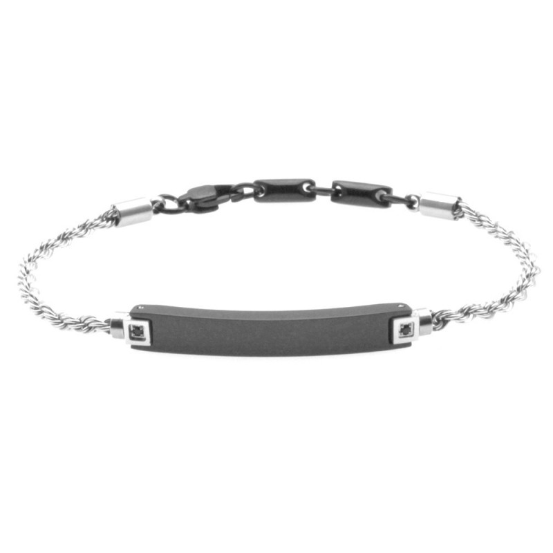 bracciale uomo in acciaio con piastra