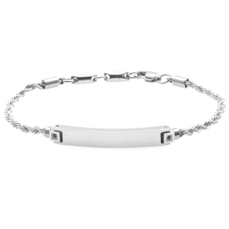 bracciale uomo in acciaio con piastra