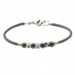 bracciale uomo cavetto bandiere e simboli marinari acciaio