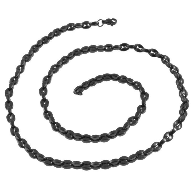 collana uomo maglia marina in acciaio