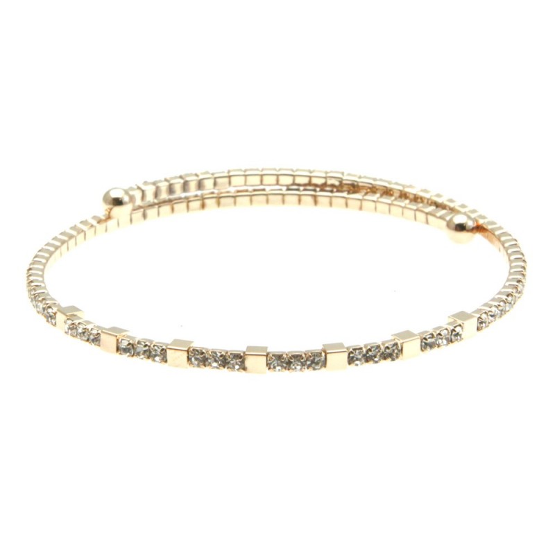 bracciale strass rigido donna bronzo