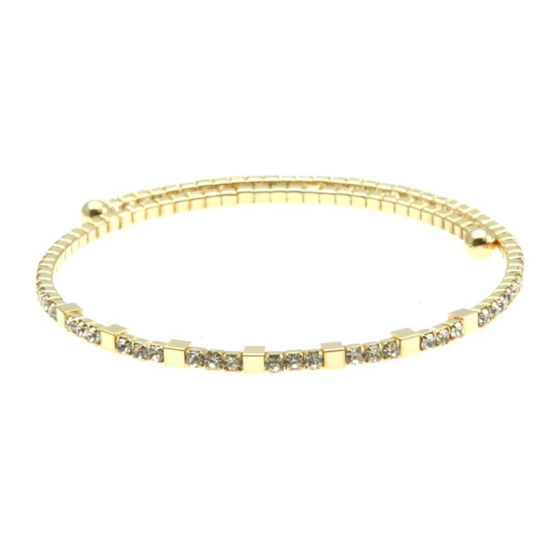 bracciale strass rigido donna bronzo