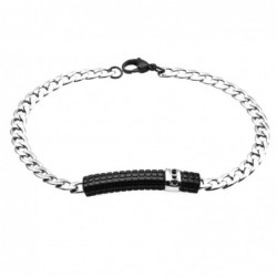 bracciale uomo acciaio piastra catena grumetta