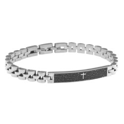 bracciale padre nostro in latino in acciaio