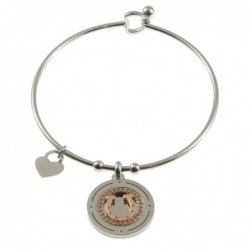 bracciale donna rigido con ciondolo acciaio e strass