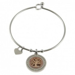 bracciale donna rigido con ciondolo acciaio e strass