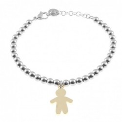 bracciale con bambino dorato donna in acciaio