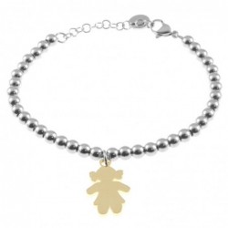 bracciale con bambina dorato donna in acciaio