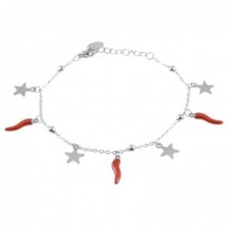 bracciale corni e stelline donna acciaio
