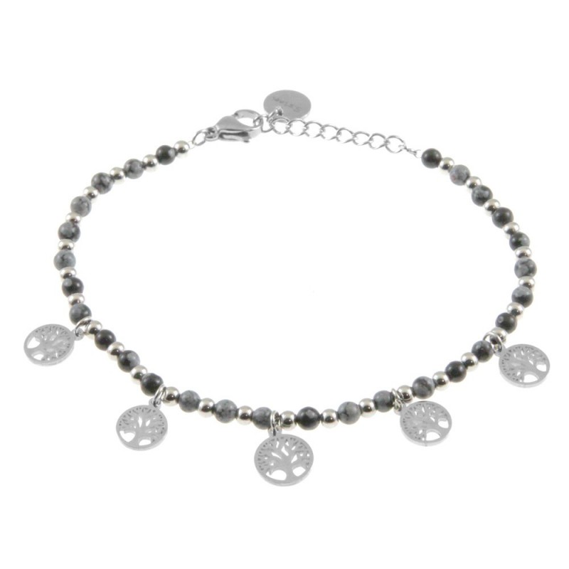 bracciale albero della vita donna acciaio pietre
