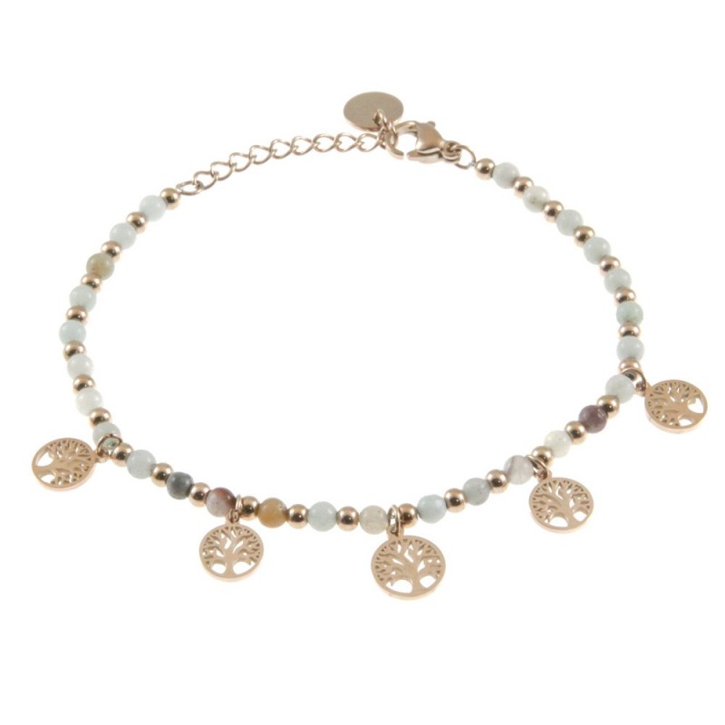 bracciale albero della vita donna acciaio pietre