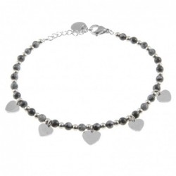 bracciale cuoricini donna acciaio pietre