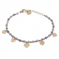 bracciale cuoricini donna acciaio pietre