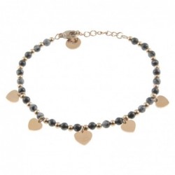 bracciale cuoricini donna acciaio pietre