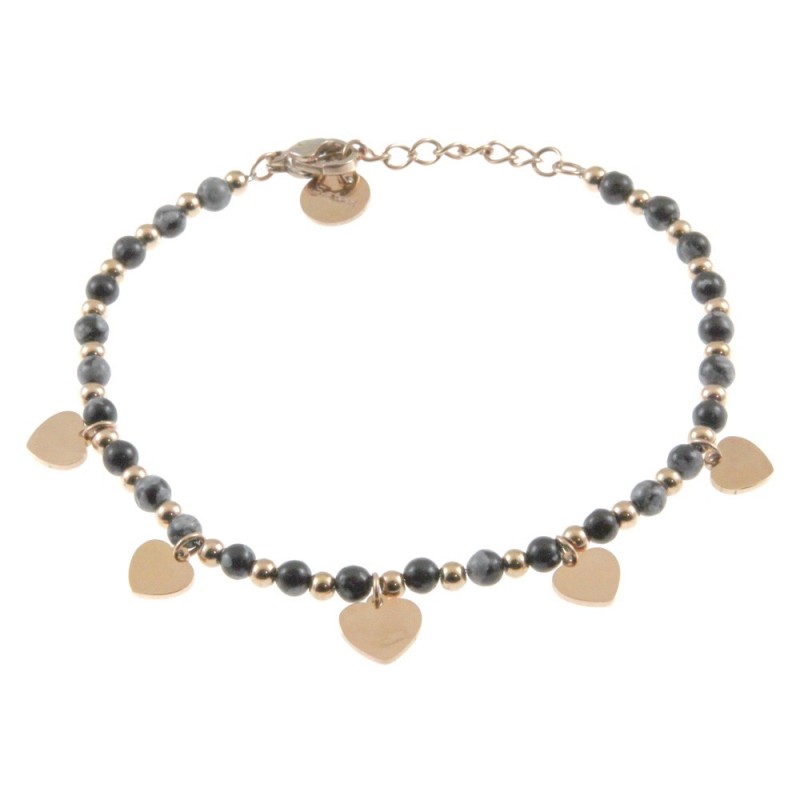 bracciale cuoricini donna acciaio pietre