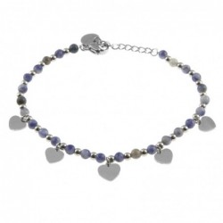 bracciale cuoricini donna acciaio pietre