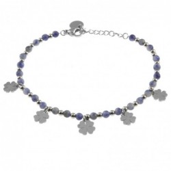 bracciale quadrifogli donna acciaio pietre
