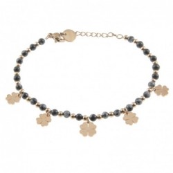 bracciale quadrifogli donna acciaio pietre