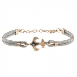 bracciale uomo ancora acciaio e cordoncino