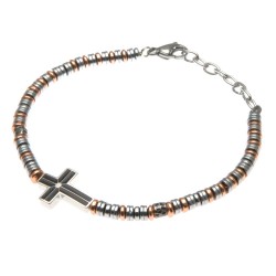 bracciale uomo croce in acciaio