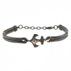 bracciale uomo ancora acciaio e pelle