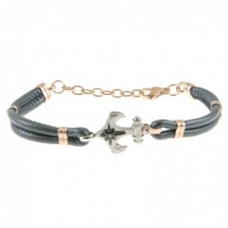bracciale uomo ancora acciaio e pelle