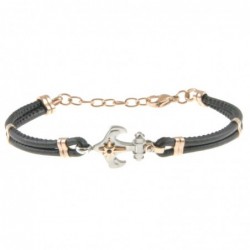bracciale uomo ancora acciaio e pelle