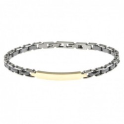 bracciale uomo acciaio ceramica piastra
