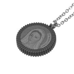 ciondolo madonna di mejugorie in acciaio