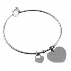 bracciale donna rigido in acciaio con cuore