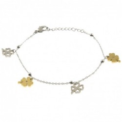 bracciale donna quadrifogli acciaio